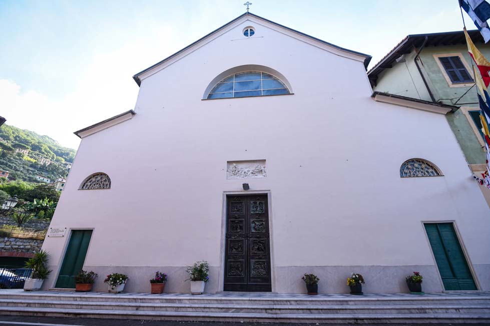 External view of the Sanctuary of Camogli