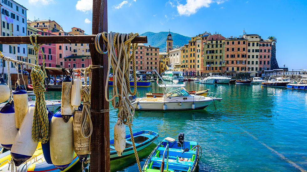 Panorama sur le petit port de Camogli