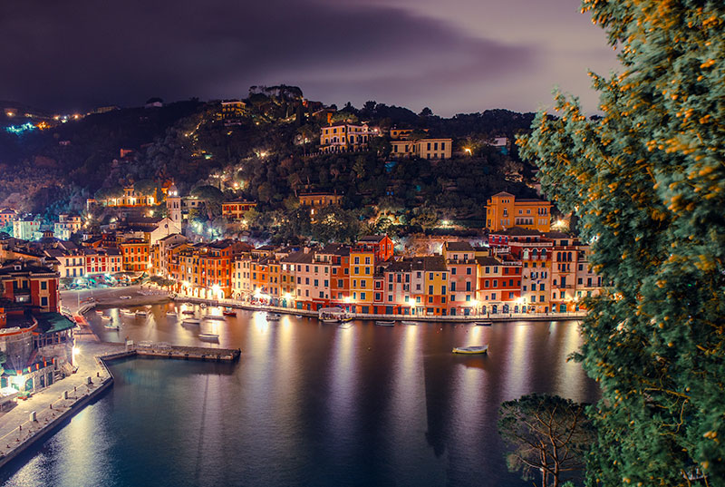 Panorama nocturne de Portofino